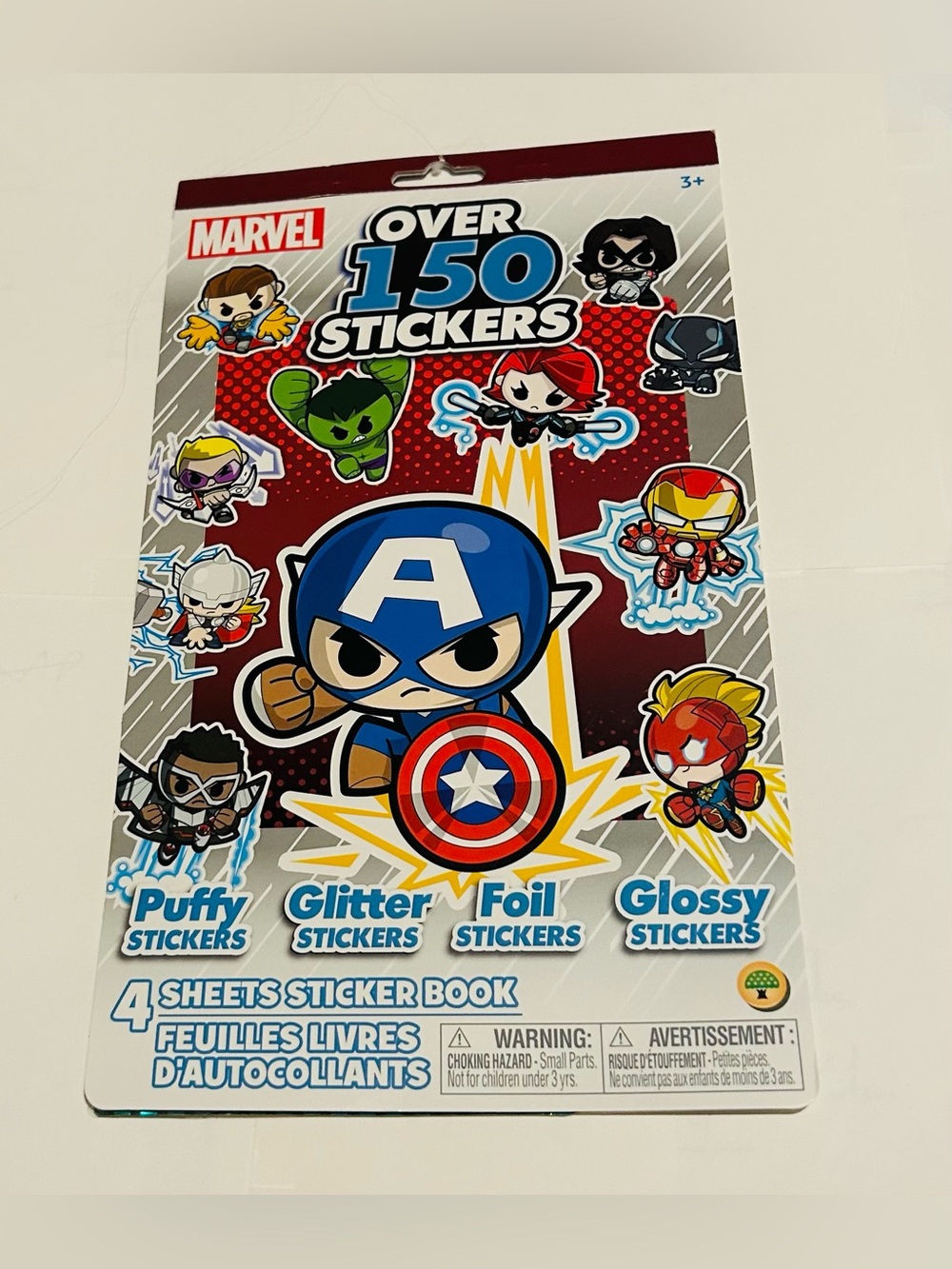 New Marvel Over 150 Stickers 4 Sheets Sticker Book Puffy Glitter Foil Glossy